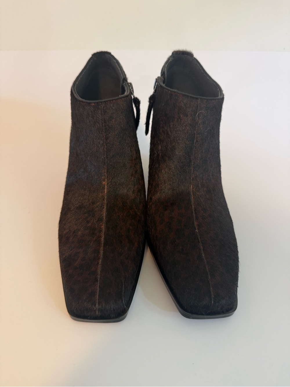 Franco Sarto Dark Brown Haircalf Ankle Booties
